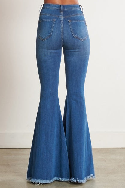 Vibrant M.i.U. Distressed Flare Jeans