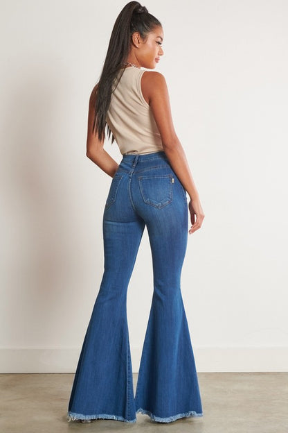 Vibrant M.i.U. Distressed Flare Jeans