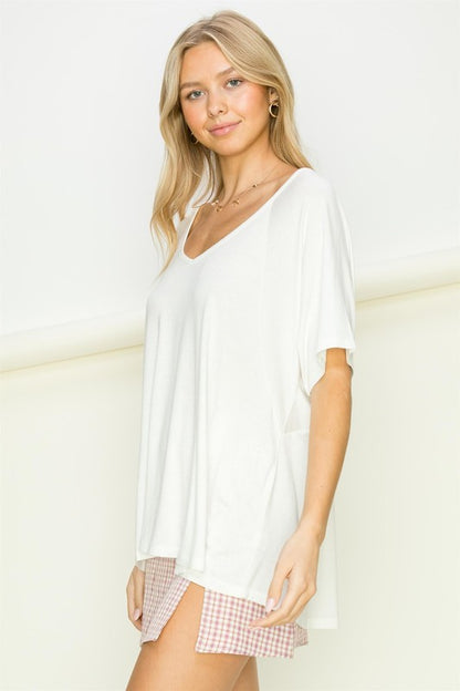 AT REST OVERSIZED SHORT SLEEVE TOP