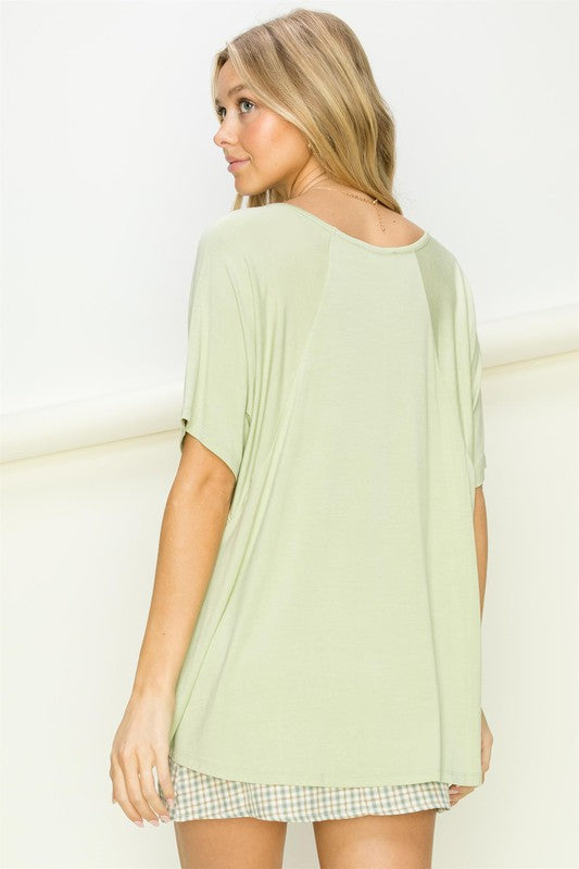 AT REST OVERSIZED SHORT SLEEVE TOP