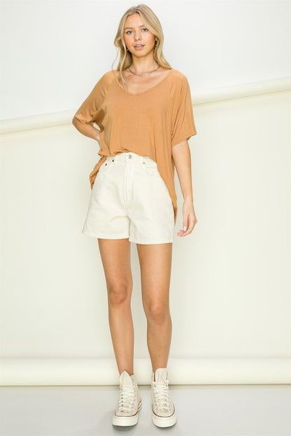 AT REST OVERSIZED SHORT SLEEVE TOP